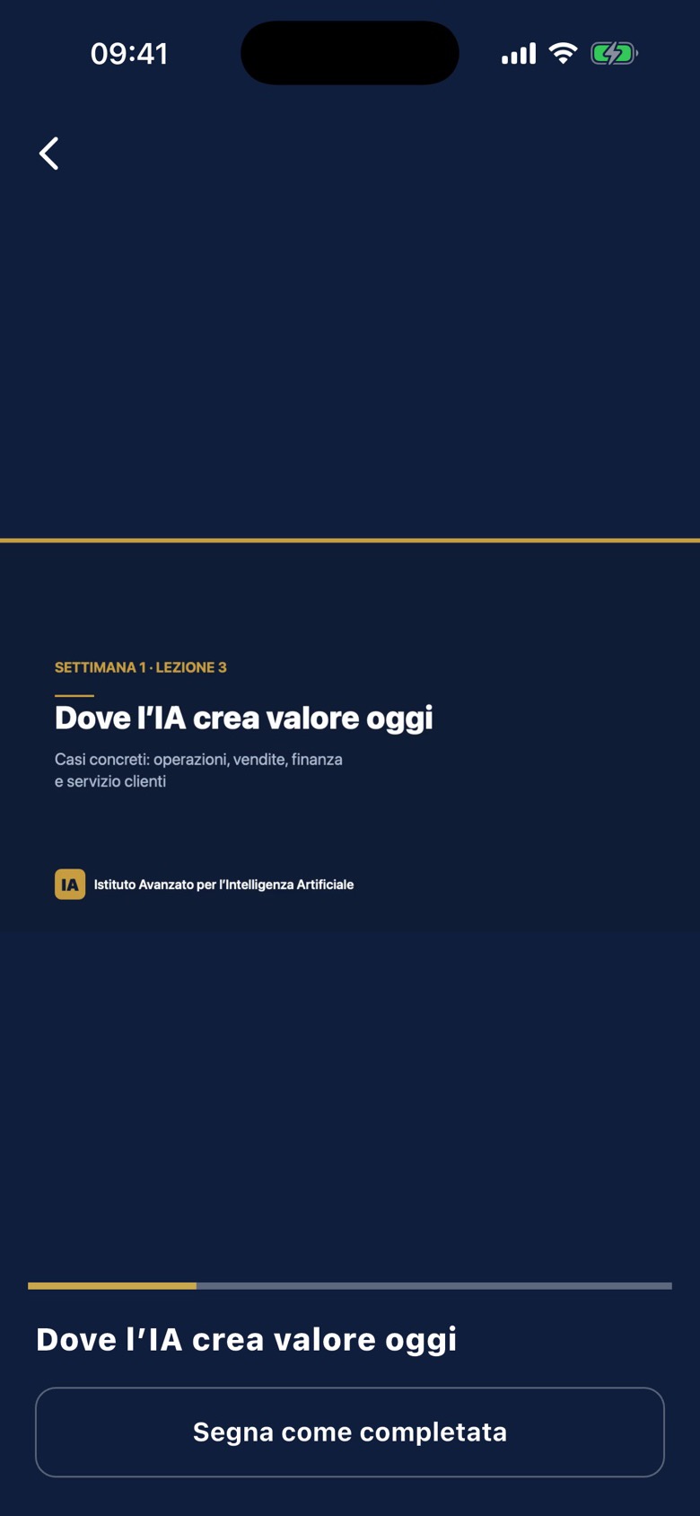 Una video-lezione nell’app